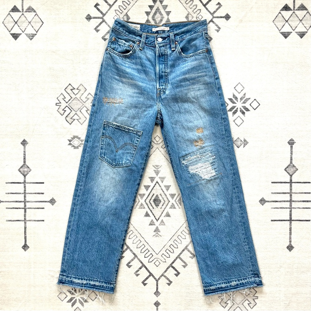 Custom Levi’s Ribcage Straight Ankle Jeans in Noe High Size 27 - Picture 3 of 15